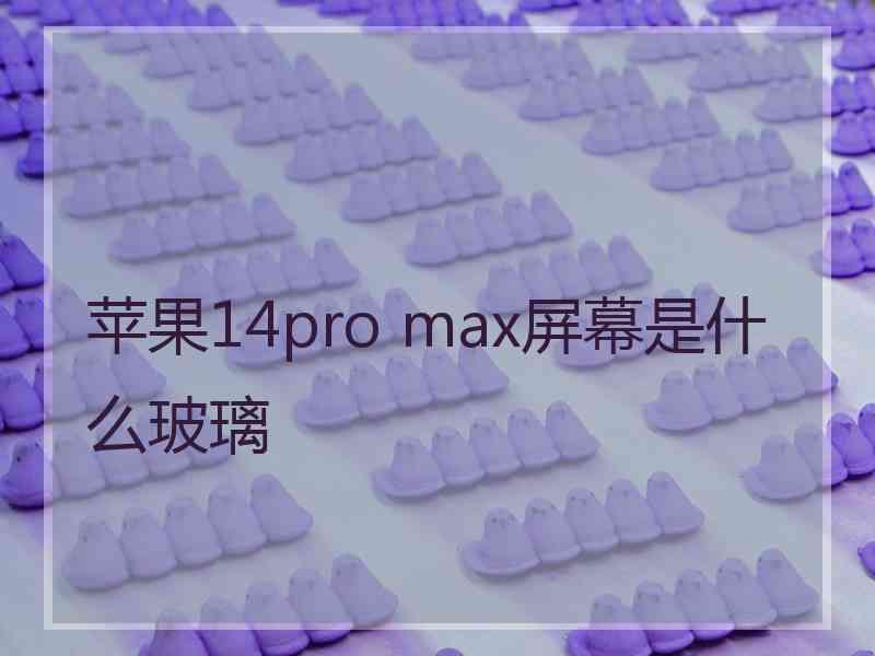 苹果14pro max屏幕是什么玻璃