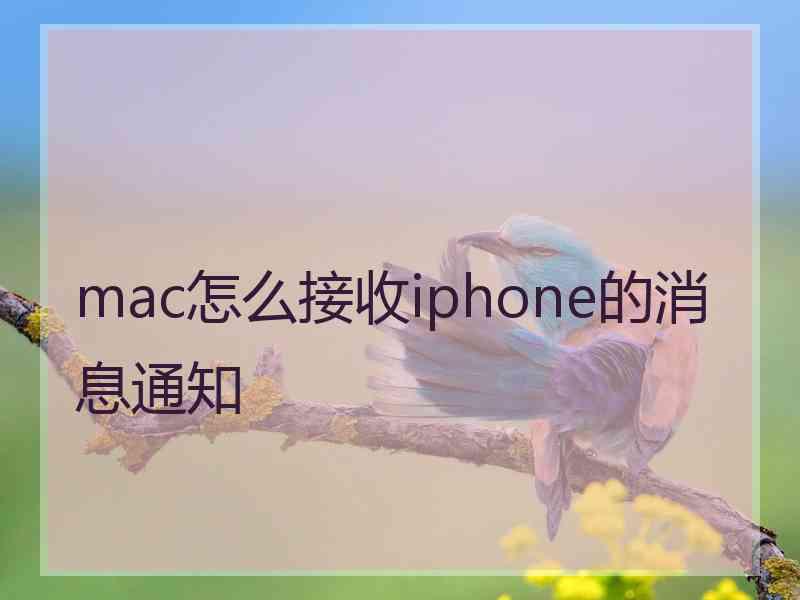 mac怎么接收iphone的消息通知