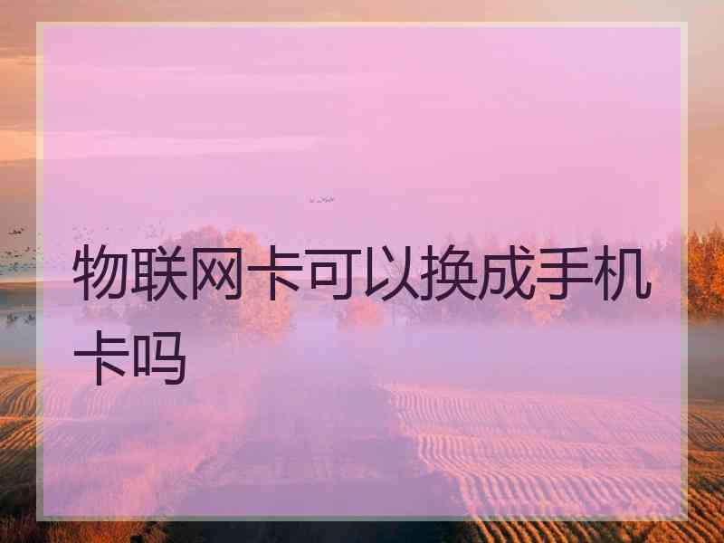 物联网卡可以换成手机卡吗