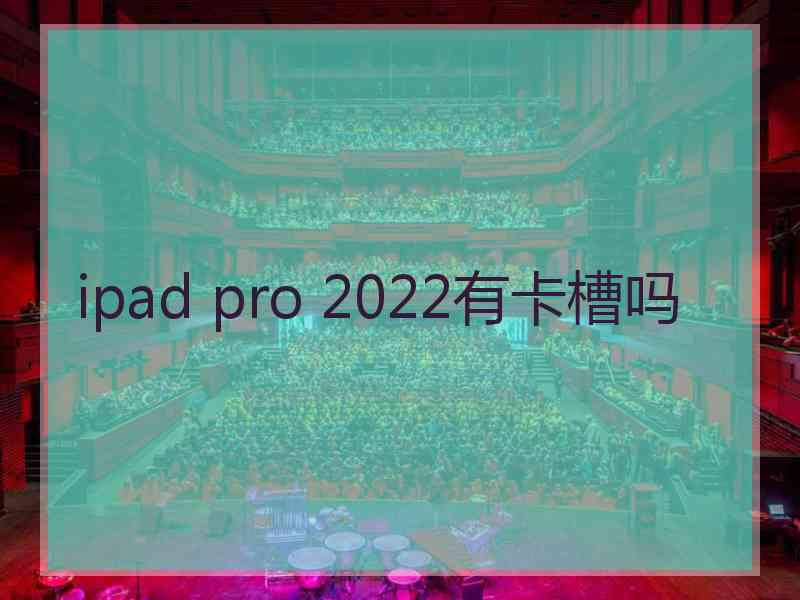 ipad pro 2022有卡槽吗