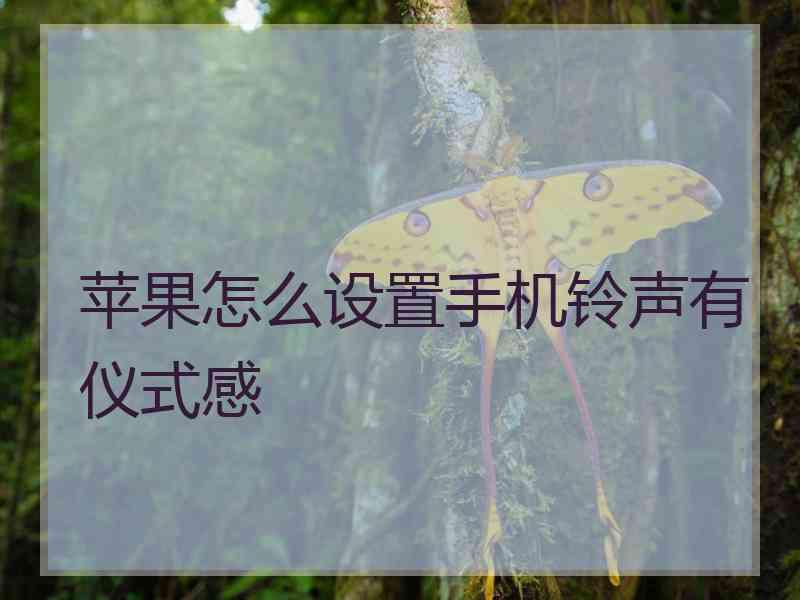 苹果怎么设置手机铃声有仪式感