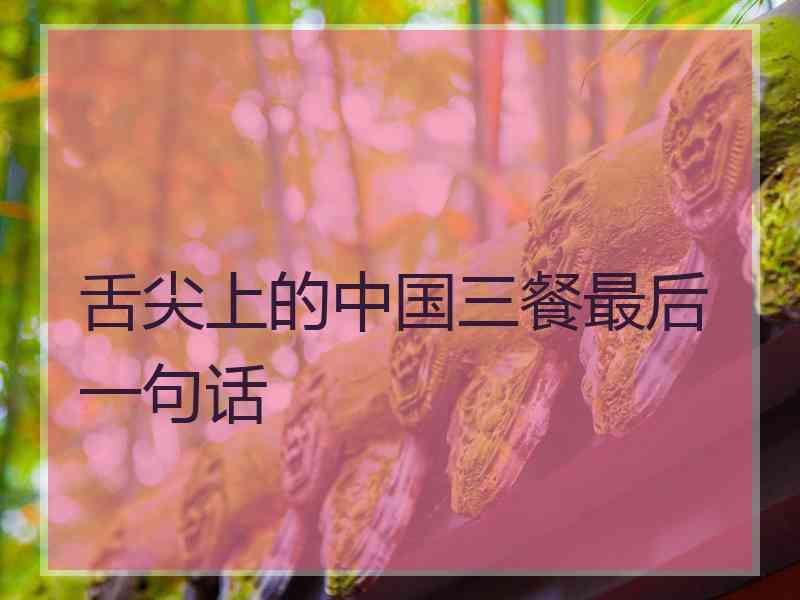 舌尖上的中国三餐最后一句话