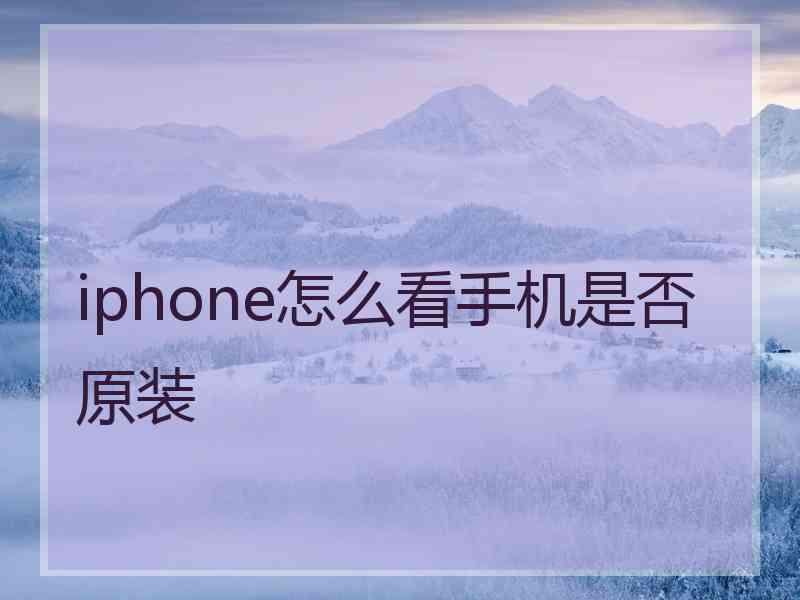 iphone怎么看手机是否原装