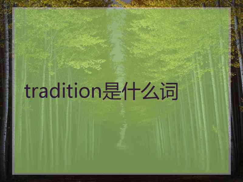 tradition是什么词