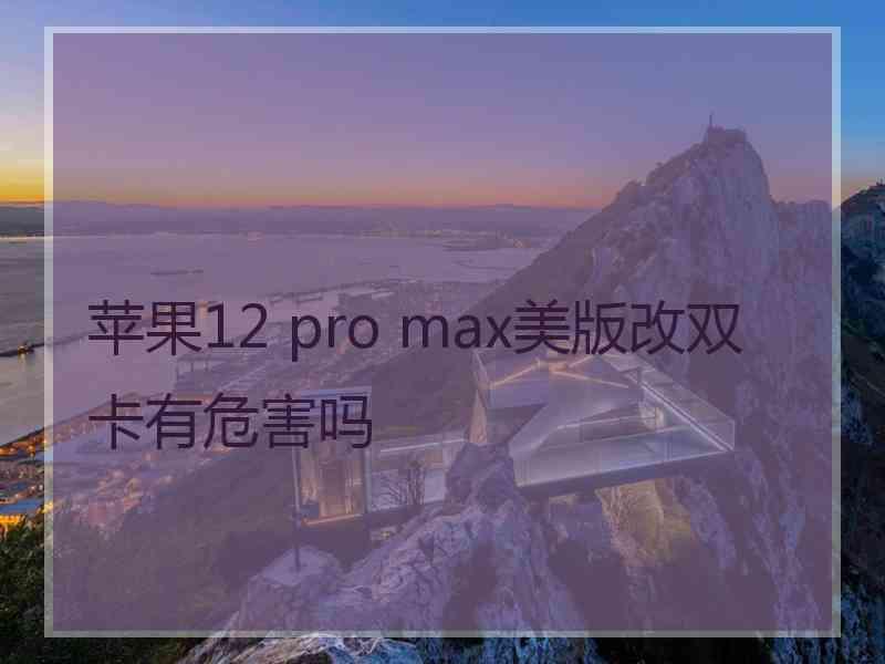 苹果12 pro max美版改双卡有危害吗