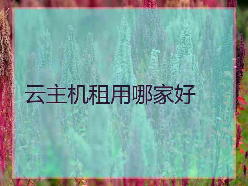 云主机租用哪家好