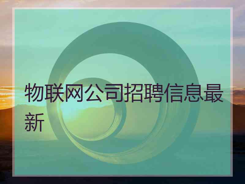 物联网公司招聘信息最新