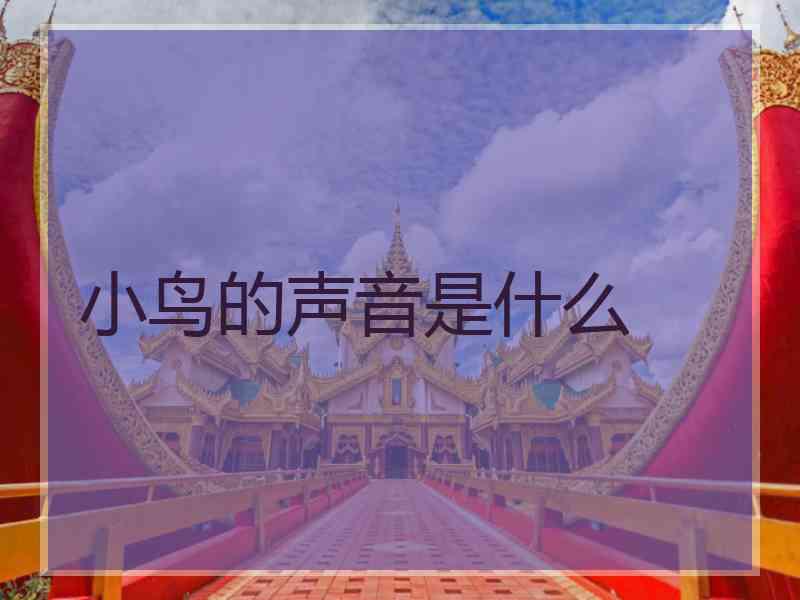 小鸟的声音是什么