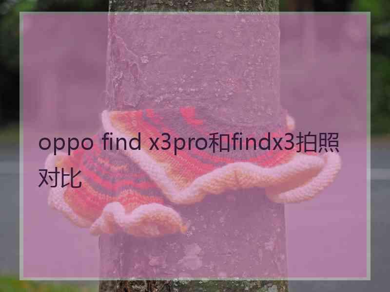 oppo find x3pro和findx3拍照对比