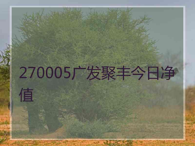 270005广发聚丰今日净值