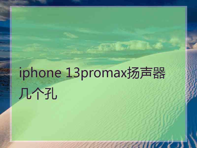 iphone 13promax扬声器几个孔