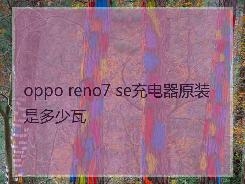 oppo reno7 se充电器原装是多少瓦