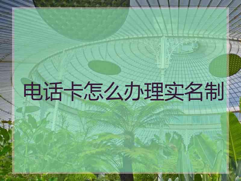 电话卡怎么办理实名制