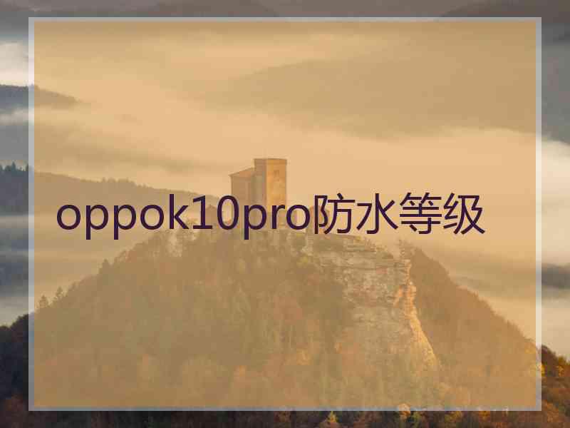 oppok10pro防水等级