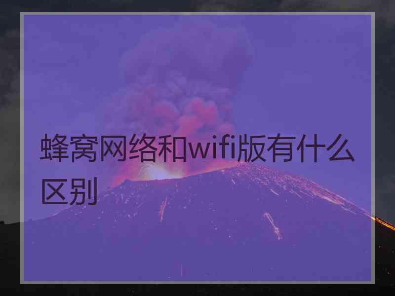 蜂窝网络和wifi版有什么区别