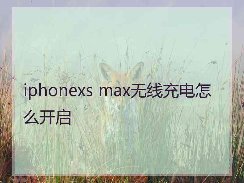 iphonexs max无线充电怎么开启