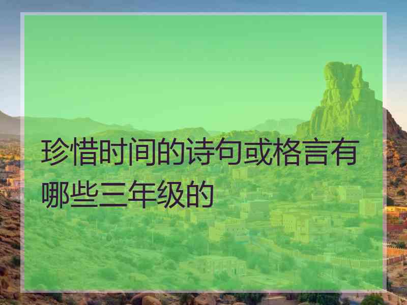 珍惜时间的诗句或格言有哪些三年级的