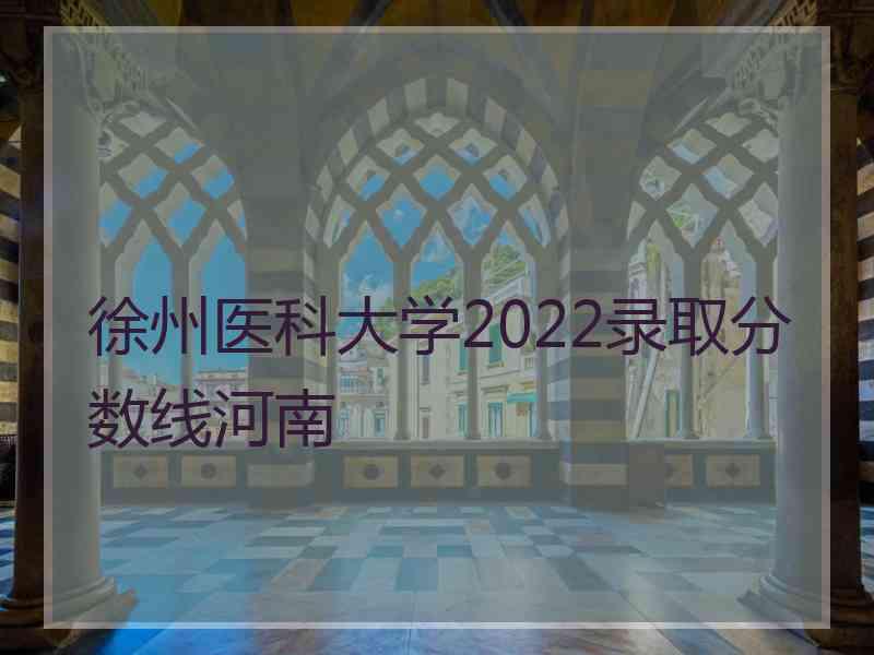 徐州医科大学2022录取分数线河南