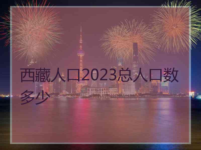 西藏人口2023总人口数多少