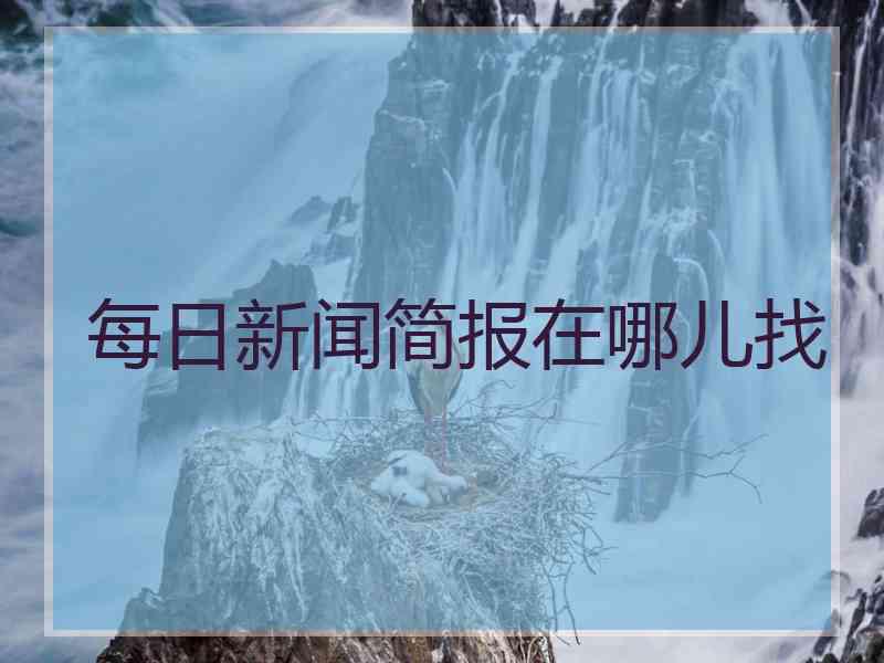 每日新闻简报在哪儿找