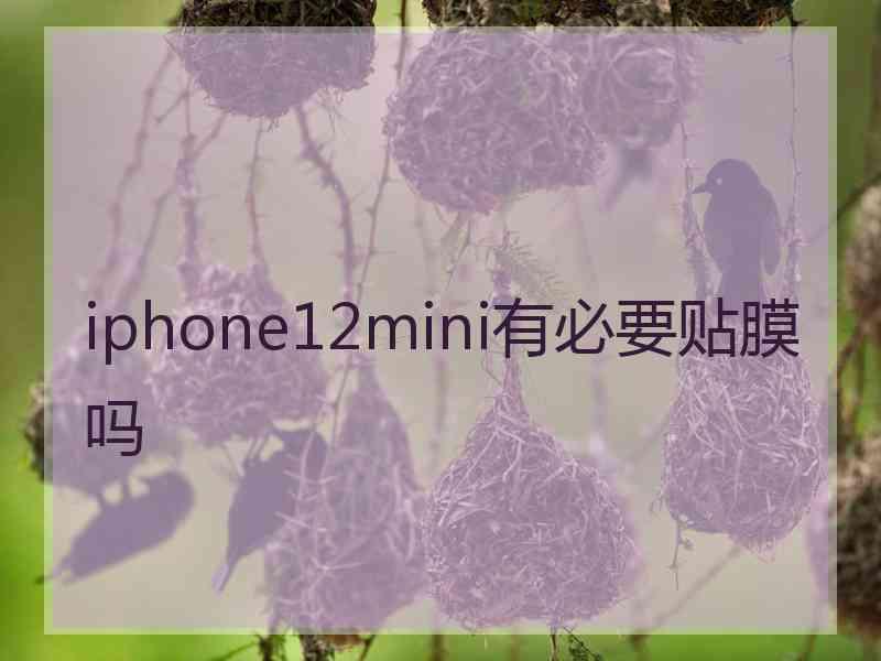 iphone12mini有必要贴膜吗