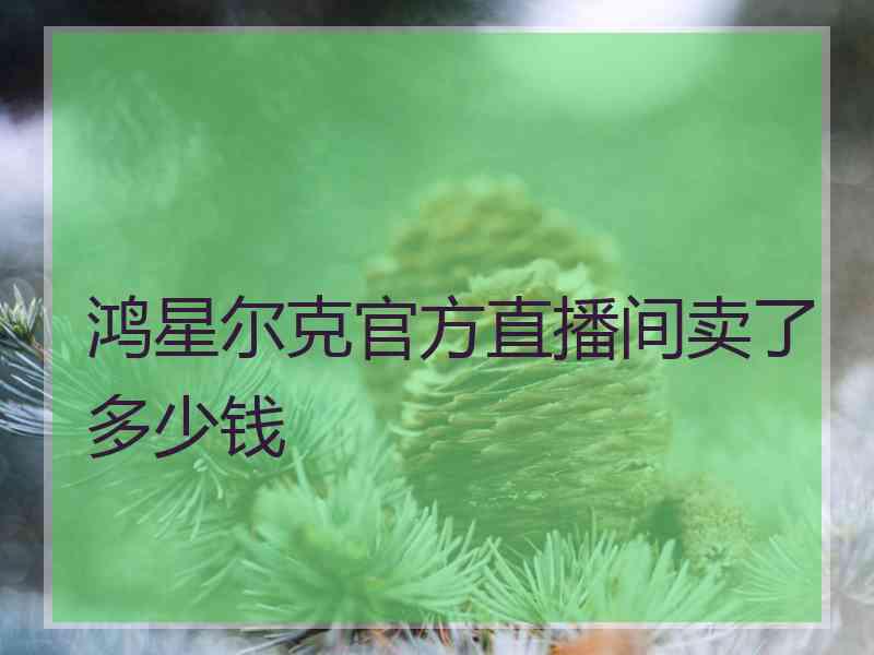 鸿星尔克官方直播间卖了多少钱