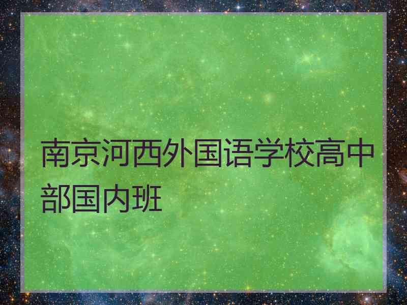 南京河西外国语学校高中部国内班