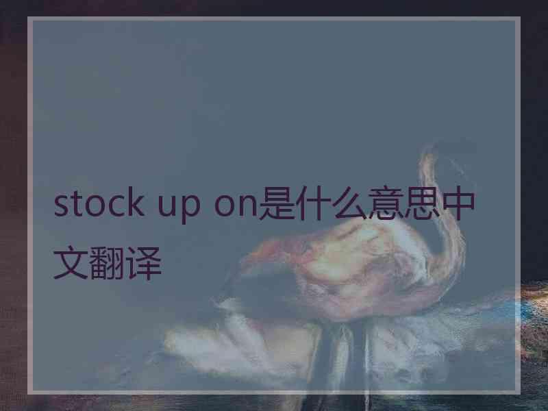 stock up on是什么意思中文翻译