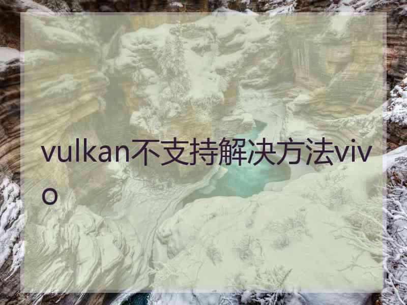 vulkan不支持解决方法vivo