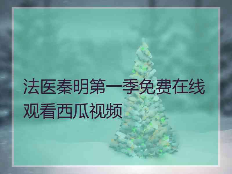 法医秦明第一季免费在线观看西瓜视频