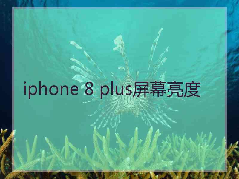 iphone 8 plus屏幕亮度