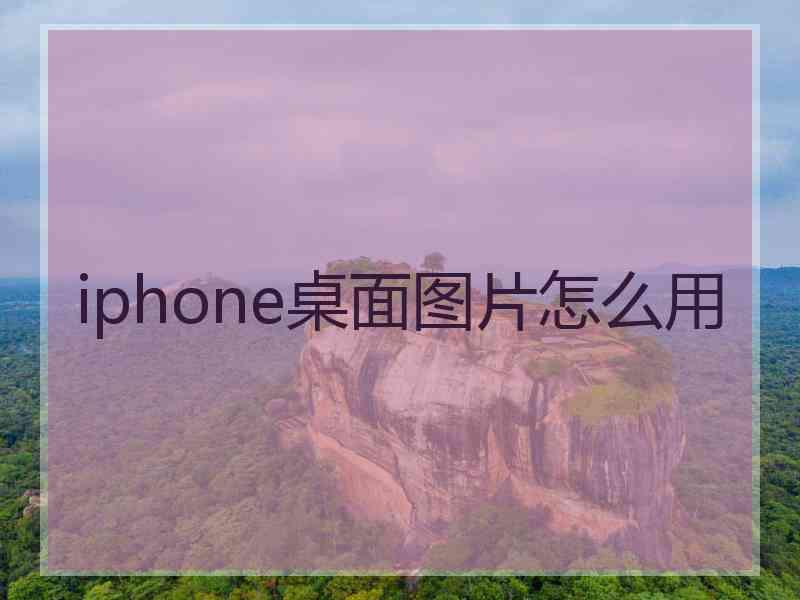 iphone桌面图片怎么用