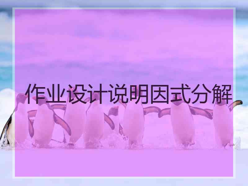 作业设计说明因式分解