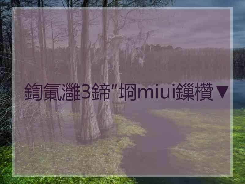 鍧氭灉3鍗″埛miui鏁欑▼