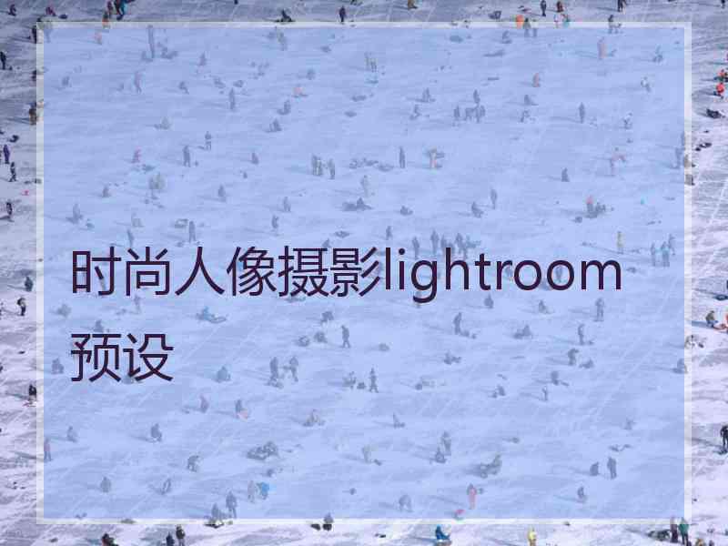 时尚人像摄影lightroom预设