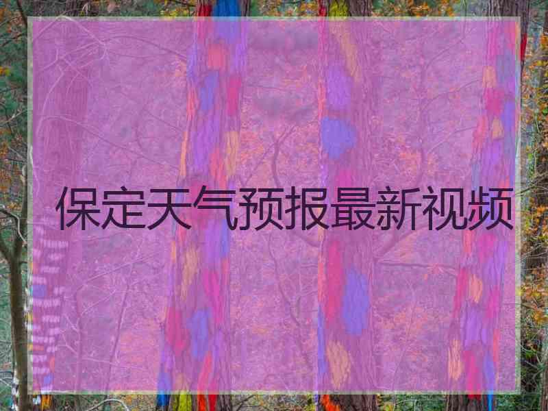 保定天气预报最新视频