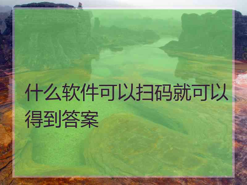 什么软件可以扫码就可以得到答案