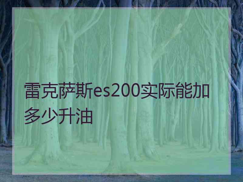 雷克萨斯es200实际能加多少升油