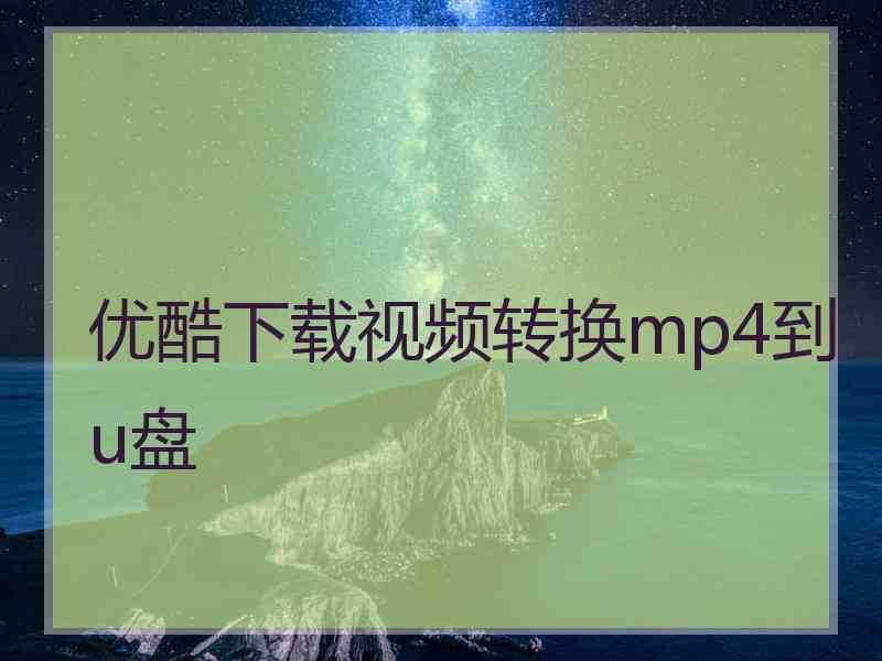 优酷下载视频转换mp4到u盘