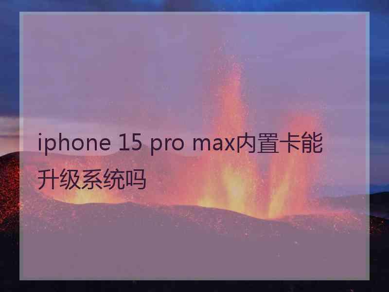 iphone 15 pro max内置卡能升级系统吗