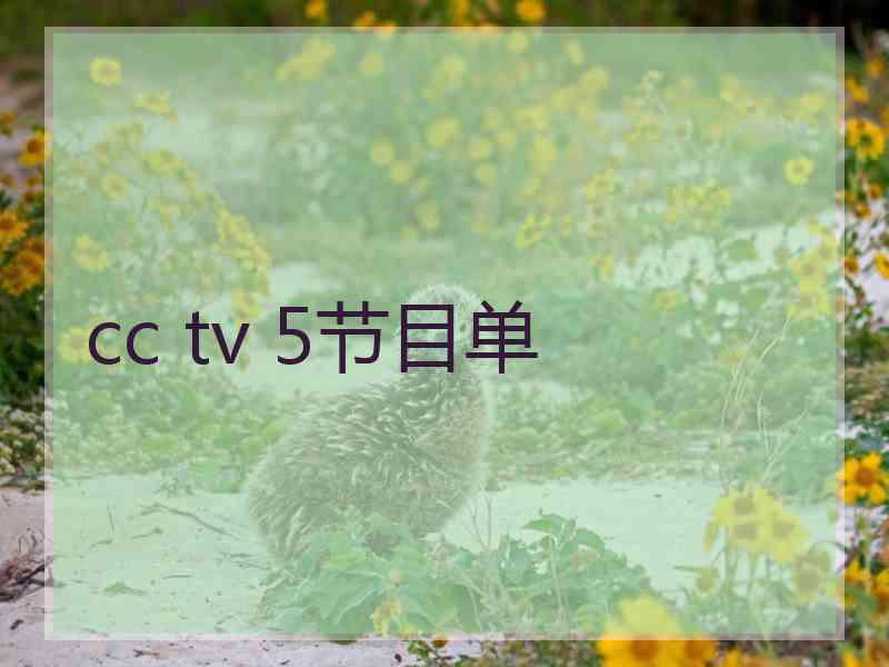 cc tv 5节目单