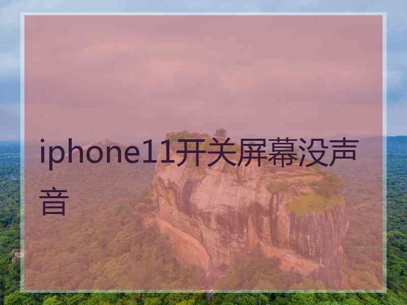 iphone11开关屏幕没声音