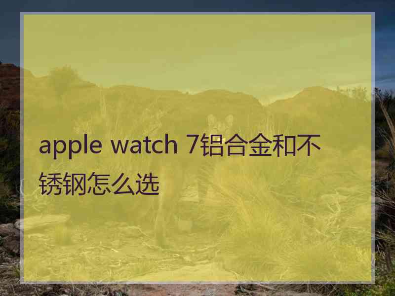 apple watch 7铝合金和不锈钢怎么选