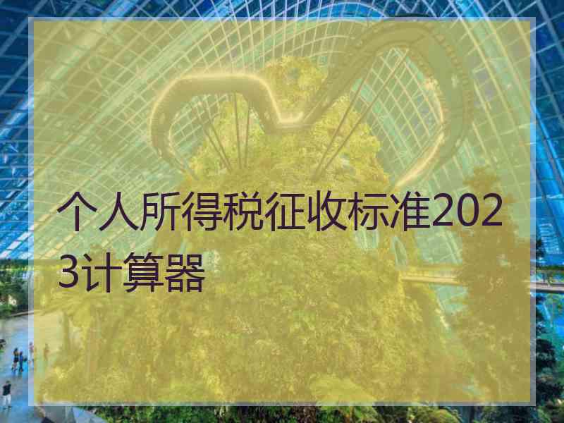 个人所得税征收标准2023计算器