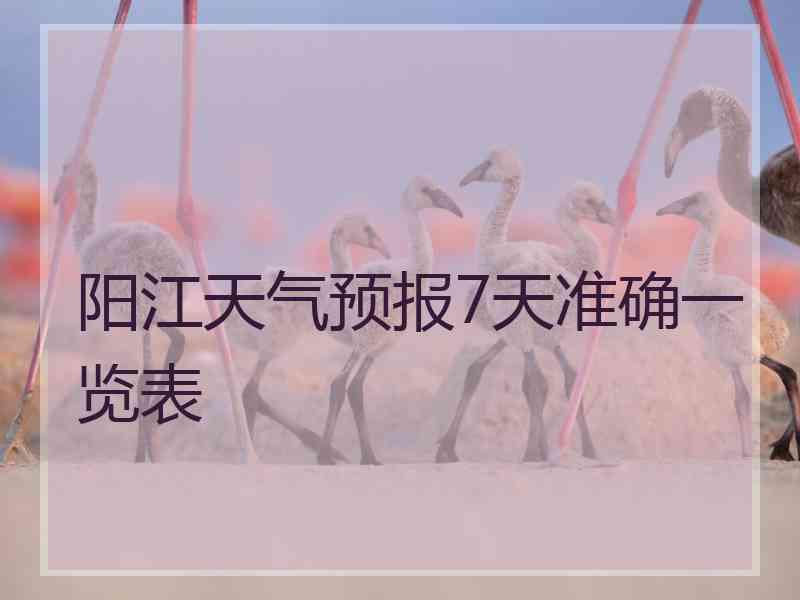 阳江天气预报7天准确一览表