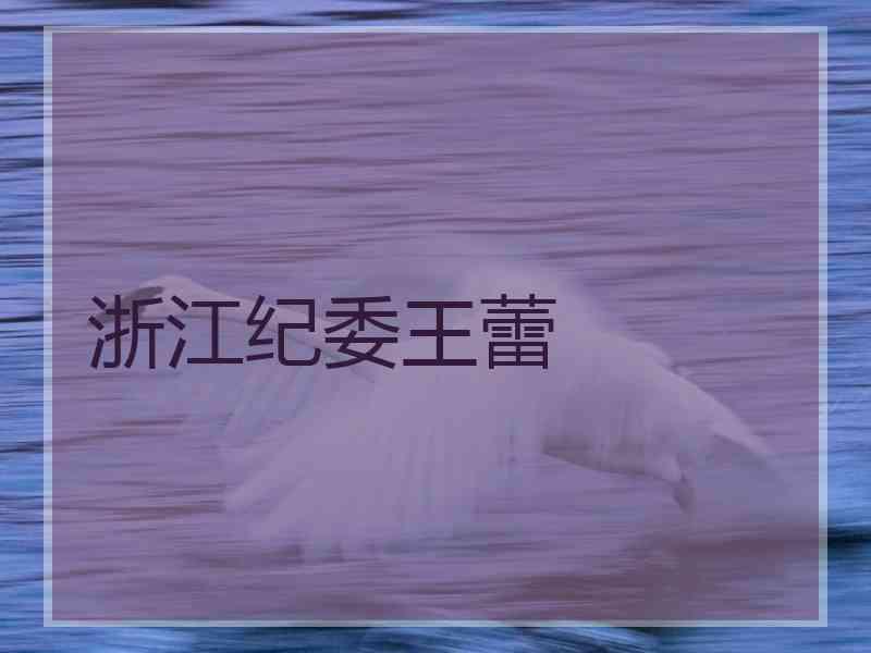 浙江纪委王蕾