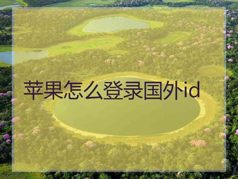 苹果怎么登录国外id