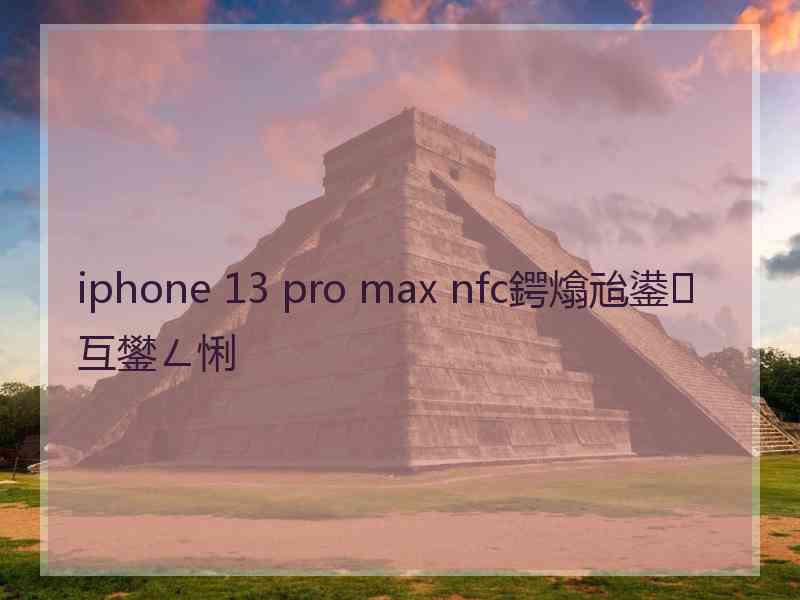 iphone 13 pro max nfc鍔熻兘鍙互鐢ㄥ悧