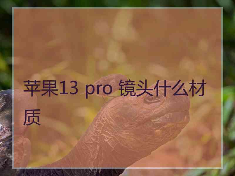 苹果13 pro 镜头什么材质