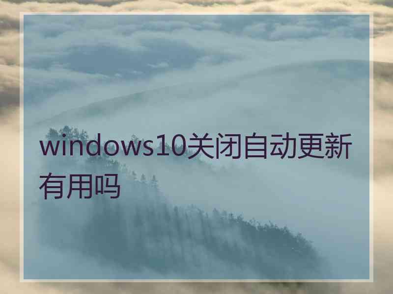 windows10关闭自动更新有用吗